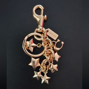 Coach Cascading Gold Star Charm Keychain